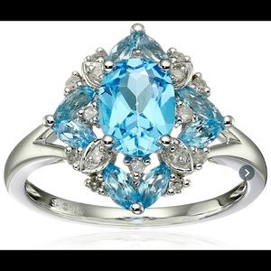 S925 Baby Blue Sapphire Size 10